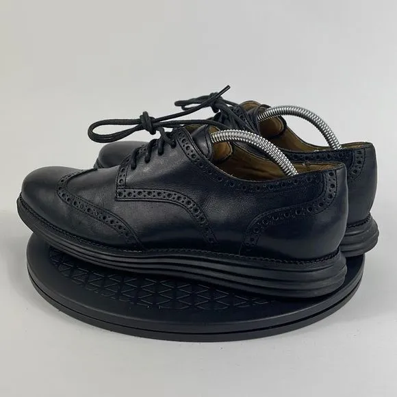 Cole Haan LunarGrand Black Leather Wingtip Oxford Shoes C12597 Men’s Size 9.5