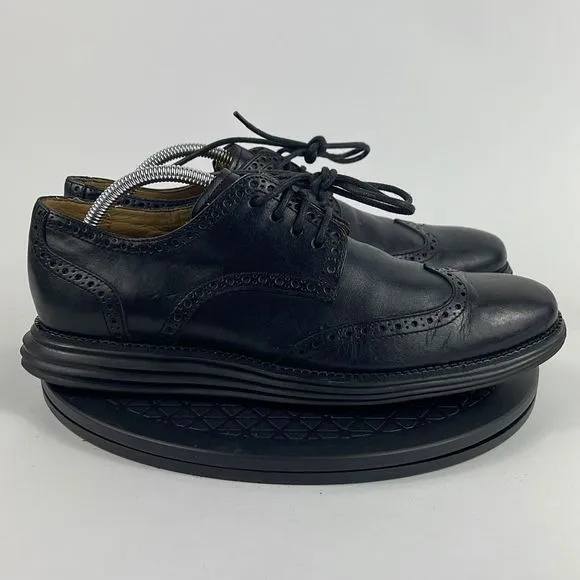 Cole Haan LunarGrand Black Leather Wingtip Oxford Shoes C12597 Men’s Size 9.5