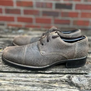 Cole Haan Mens Brown Distressed Leather Cap Toe Oxford Casual Dress Shoe Size 8