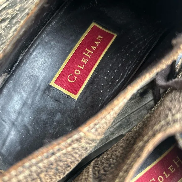 Cole Haan Mens Brown Distressed Leather Cap Toe Oxford Casual Dress Shoe Size 8