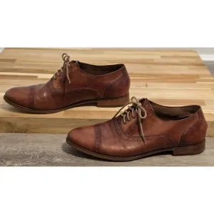 Cole Haan Men's Brown Leather Cap Toe Oxfords Shoes 8.5
