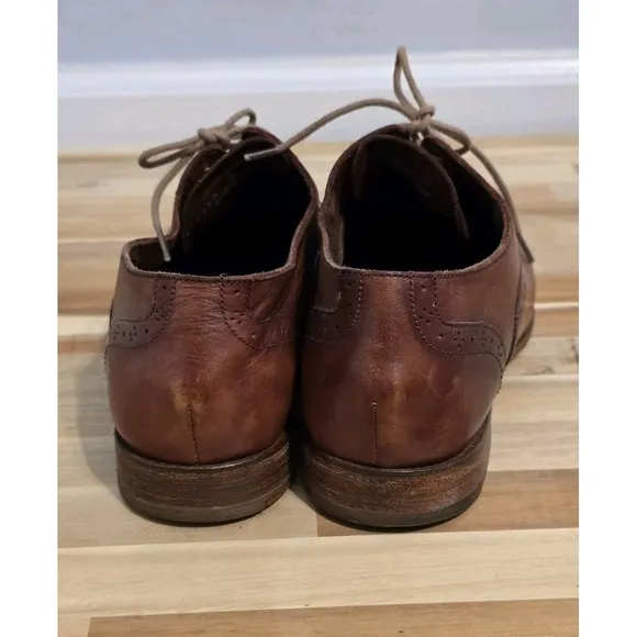Cole Haan Men's Brown Leather Cap Toe Oxfords Shoes 8.5