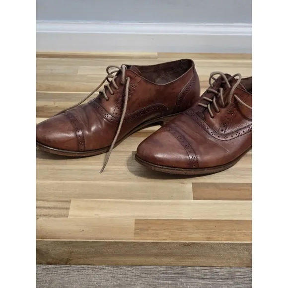 Cole Haan Men's Brown Leather Cap Toe Oxfords Shoes 8.5