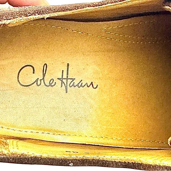 Cole Haan Mens  Brown Suede Wingtip Dress Casual Shoe Size 8.5 Medium EUC