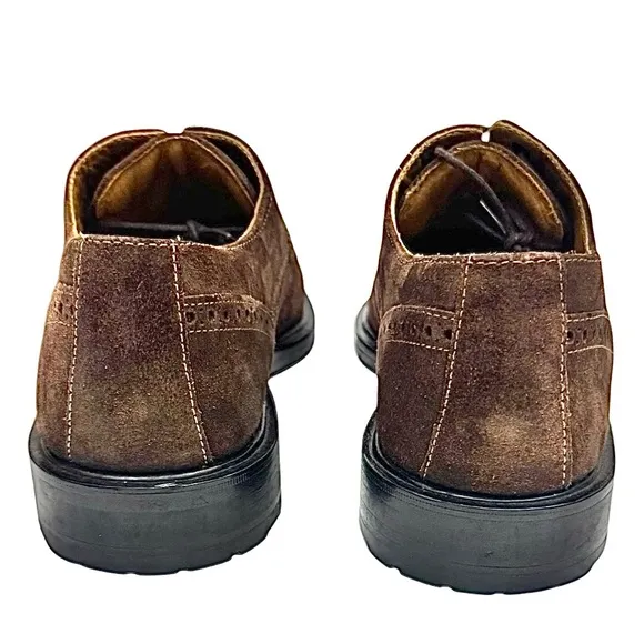 Cole Haan Mens  Brown Suede Wingtip Dress Casual Shoe Size 8.5 Medium EUC