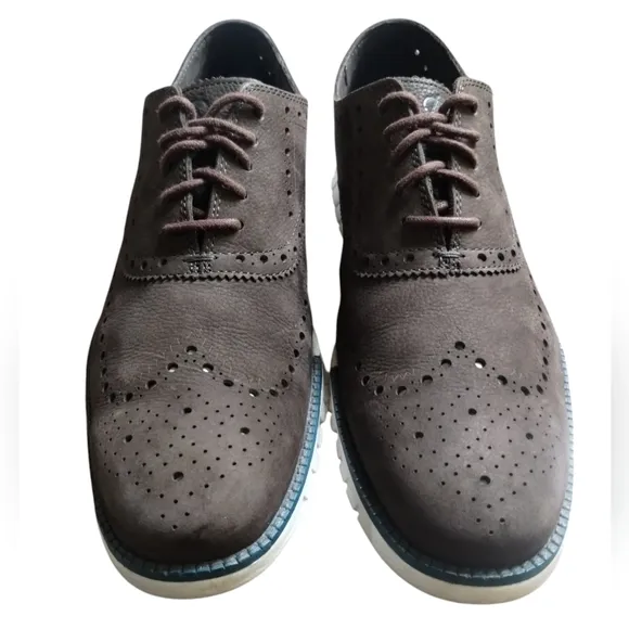 Cole Haan Men's Brown Zerogrand Wingtip Oxford Shoes Men's Size 12 Quiet Luxury
