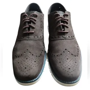 Cole Haan Men's Brown Zerogrand Wingtip Oxford Shoes Men's Size 12 Quiet Luxury