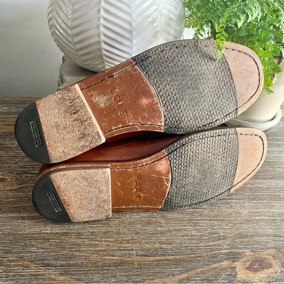 Cole Haan Men’s Grand Pinch Penny Loafer Leather Slip On Shoe Tan Camel Brown 8M