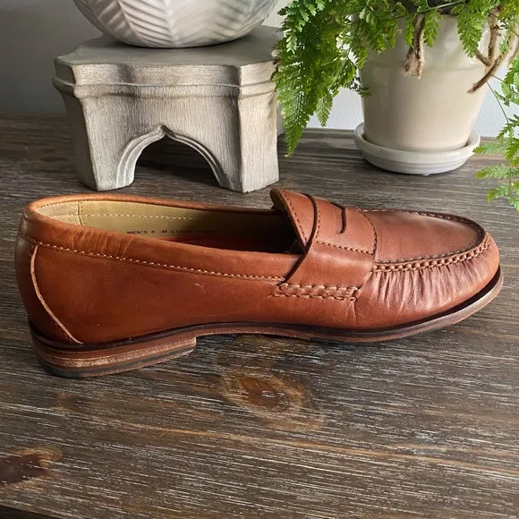 Cole Haan Men’s Grand Pinch Penny Loafer Leather Slip On Shoe Tan Camel Brown 8M