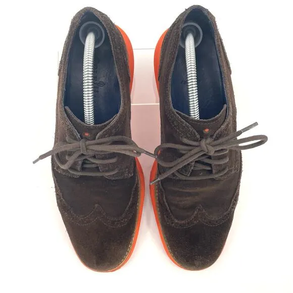 Cole Haan Men’s Lunar Grand Wingtip Oxford Sneakers Sz. 7.5 M Brown Suede
