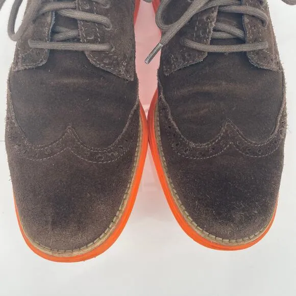 Cole Haan Men’s Lunar Grand Wingtip Oxford Sneakers Sz. 7.5 M Brown Suede