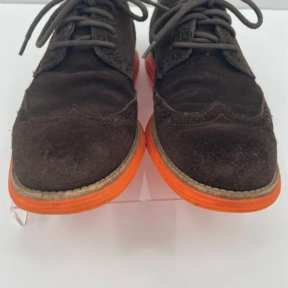 Cole Haan Men’s Lunar Grand Wingtip Oxford Sneakers Sz. 7.5 M Brown Suede