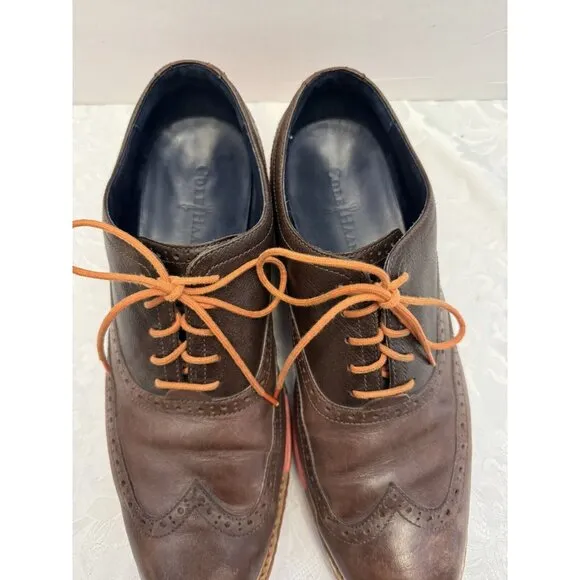 Cole‎ Haan Men’s Size 10.5M Great Jones Wingtip Shoes Brown Orange C11235