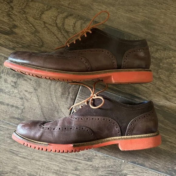 Cole‎ Haan Men’s Size 10.5M Great Jones Wingtip Shoes Brown Orange C11235