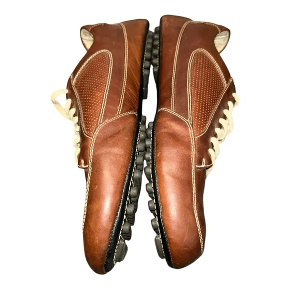 Cole Haan Men’s Size 12 Lace-Up Driving Shoes Brown Air Grant Leather Sneakers