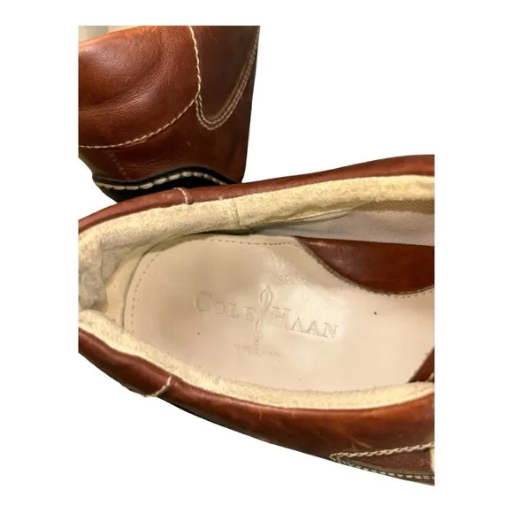 Cole Haan Men’s Size 12 Lace-Up Driving Shoes Brown Air Grant Leather Sneakers