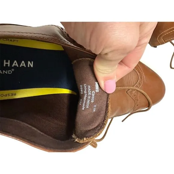 Cole Haan Men's Wingtip Oxford Shoes Brown Size 11 Dress Lace Up