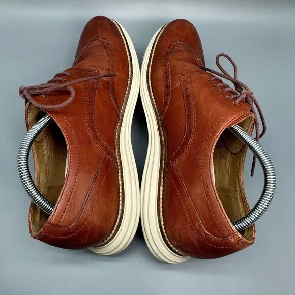 Cole Haan Original Grand Men's 10.5 Brown Leather Energyweave Wingtip Oxfords