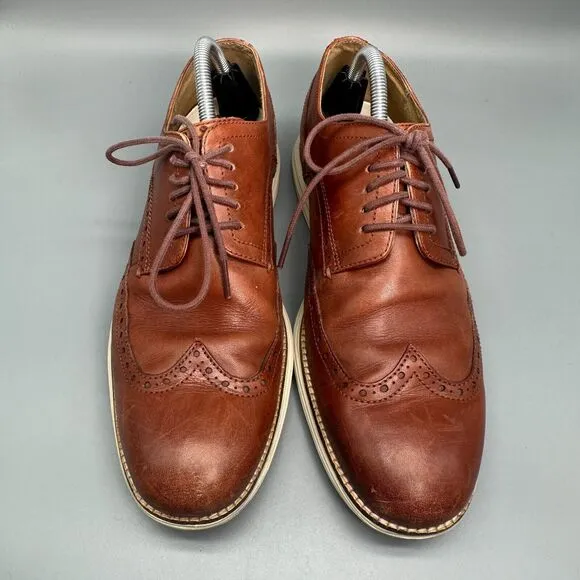 Cole Haan Original Grand Men's 10.5 Brown Leather Energyweave Wingtip Oxfords