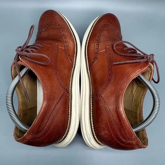 Cole Haan Original Grand Men's 10.5 Brown Leather Energyweave Wingtip Oxfords
