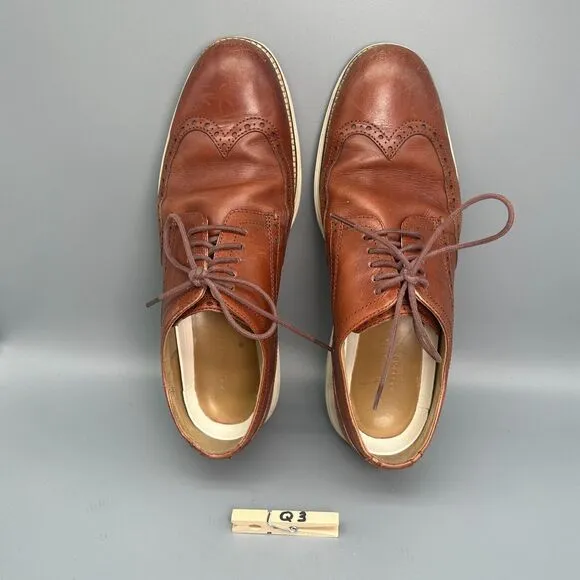 Cole Haan Original Grand Men's 10.5 Brown Leather Energyweave Wingtip Oxfords
