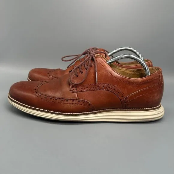 Cole Haan Original Grand Men's 10.5 Brown Leather Energyweave Wingtip Oxfords