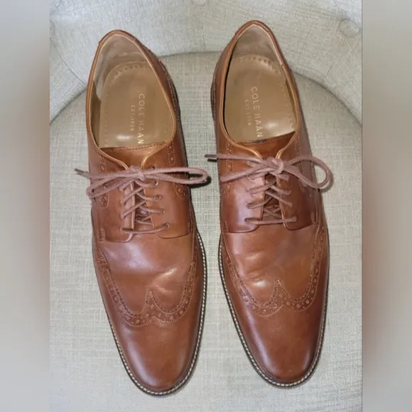 Cole Haan Shoes Men's Wingtip Oxford Brown Leather NEW Size 10.5 C20322