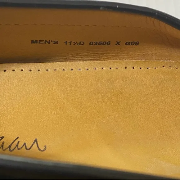 Cole Haan Size 11.5 D Pinched Tassel Black Leather Loafers Dress Shoes