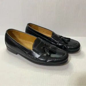 Cole Haan Size 11.5 D Pinched Tassel Black Leather Loafers Dress Shoes