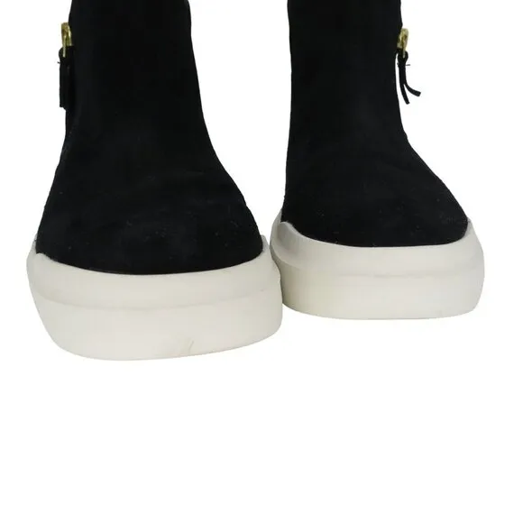 COLE HAAN Women's Black Suede Faux Fur GrandPrø Rally Sneaker Bootie Size 7B