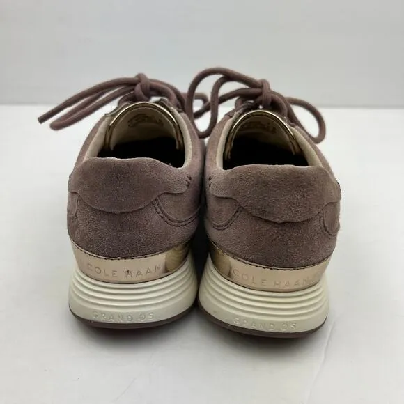 Cole Haan Women's Grand Crosscourt Suede Lace Up Sneakers Purple