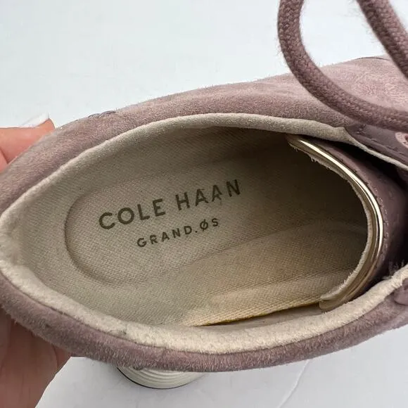 Cole Haan Women's Grand Crosscourt Suede Lace Up Sneakers Purple