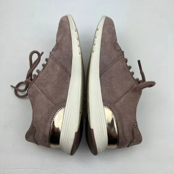 Cole Haan Women's Grand Crosscourt Suede Lace Up Sneakers Purple