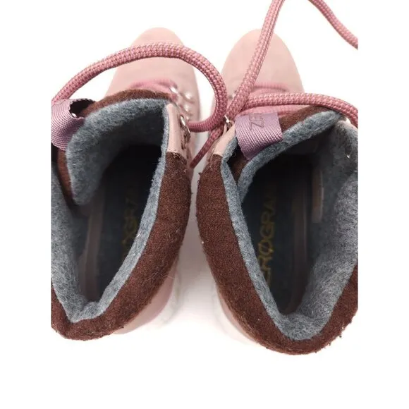 Cole Haan Womens Zerogrand Hiker Hiking Boots Rose Pink Leather Waterproof 7.5 B