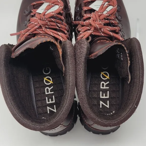 Cole Haan Zerogrand Hiker Waterproof Burgandy Boots Men's Size 9.5 C38229 New