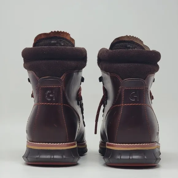 Cole Haan Zerogrand Hiker Waterproof Burgandy Boots Men's Size 9.5 C38229 New