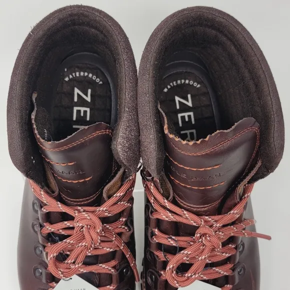 Cole Haan Zerogrand Hiker Waterproof Burgandy Boots Men's Size 9.5 C38229 New