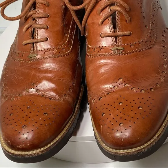 Cole Haan Zeroguard Wingtip Oxford British Tan Leather Java Sole Lace Up