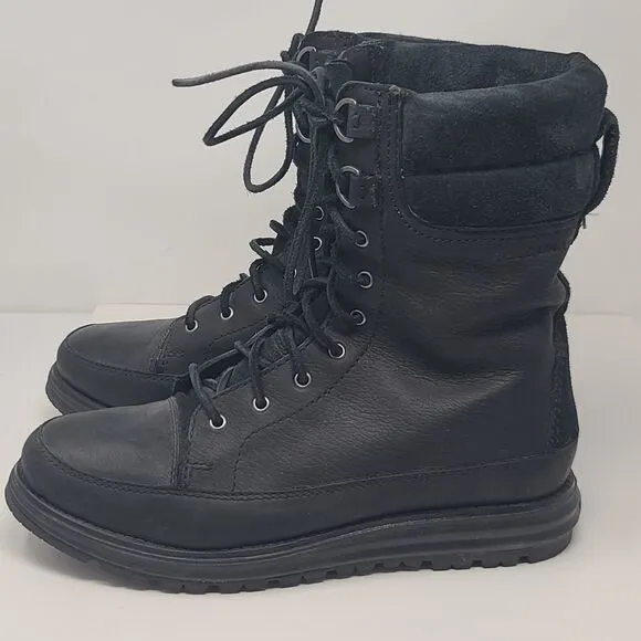 Cole Haan Black Leather Waterproof Boots, Women's 9