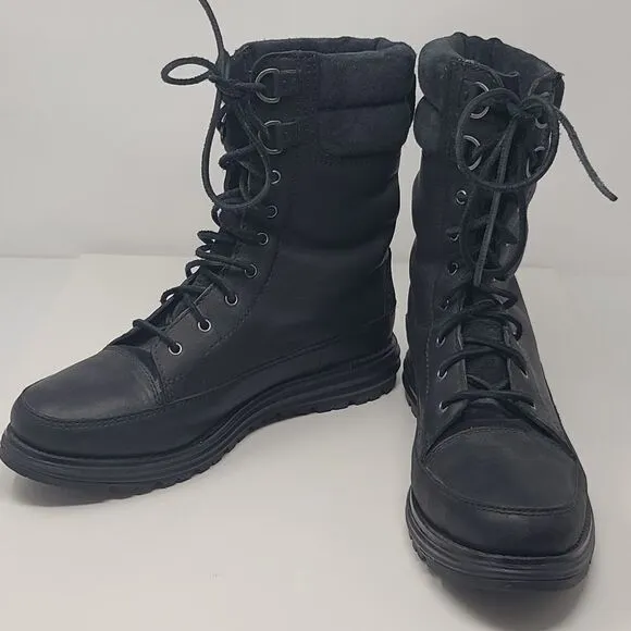 Cole Haan Black Leather Waterproof Boots, Women's 9