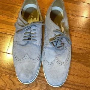 Cole Haan Grand OS Men's Gray Suede Wingtip Oxford Lace-Up Sneakers Size 10