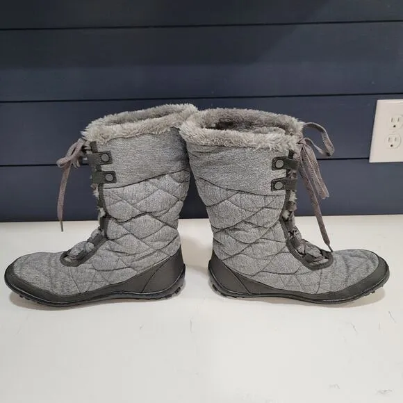 Columbia Minx Mid Waterproof Omni Heat Quilted Gray Boots Size 7.5