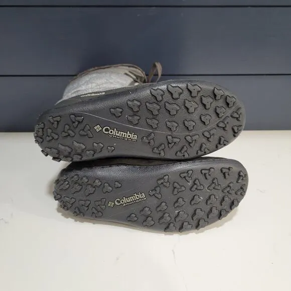 Columbia Minx Mid Waterproof Omni Heat Quilted Gray Boots Size 7.5