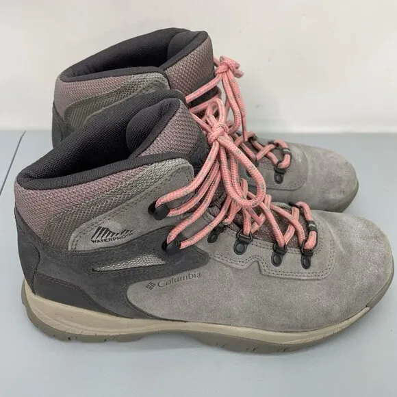 Columbia Newton Ridge Plus Mid Boots Waterproof Hiking Suede Gray Womens 10.5W