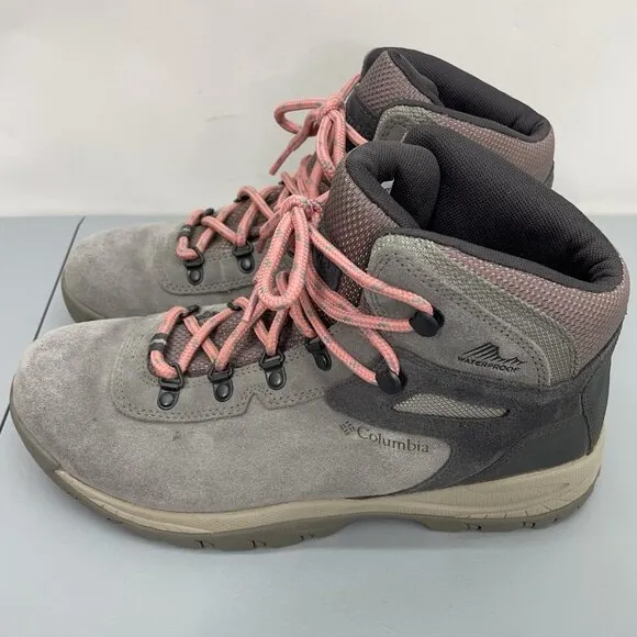 Columbia Newton Ridge Plus Mid Boots Waterproof Hiking Suede Gray Womens 10.5W