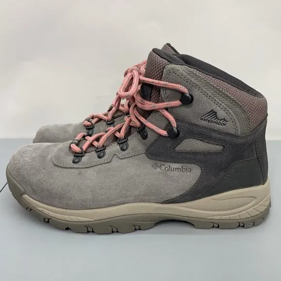 Columbia Newton Ridge Plus Mid Boots Waterproof Hiking Suede Gray Womens 10.5W