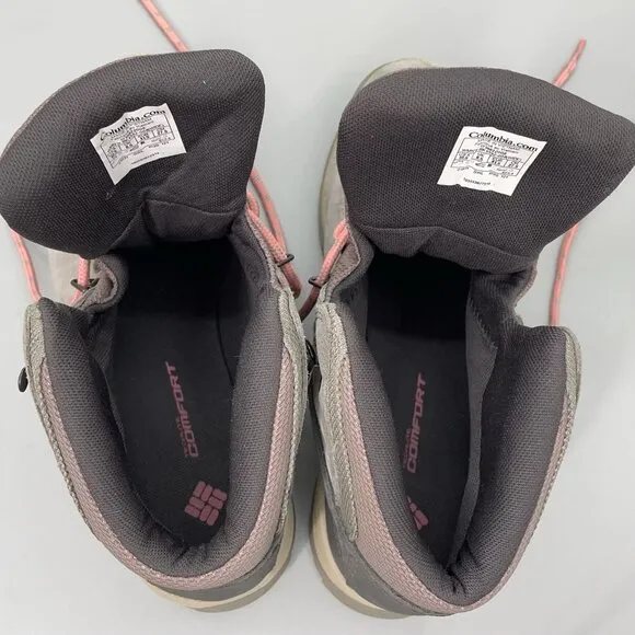 Columbia Newton Ridge Plus Mid Boots Waterproof Hiking Suede Gray Womens 10.5W