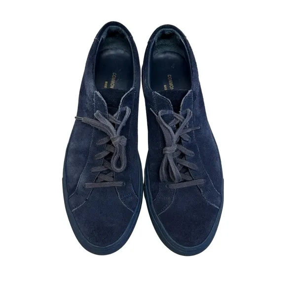 Common Projects Men's US 8 / EU 41 Achilles Suede Sneakers in Navy Blue 2152
