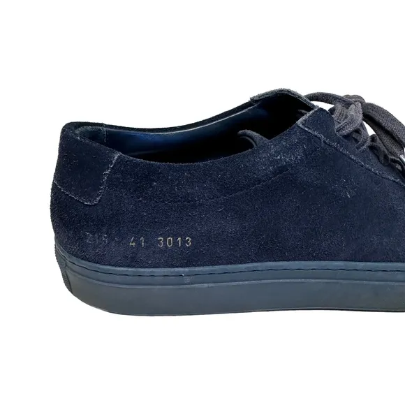 Common Projects Men's US 8 / EU 41 Achilles Suede Sneakers in Navy Blue 2152