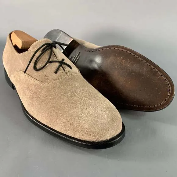 COMMON PROJECTS Taupe Suede Lace-Up Oxford Shoes